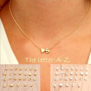 Letters L and M Gold Heart pendant necklace